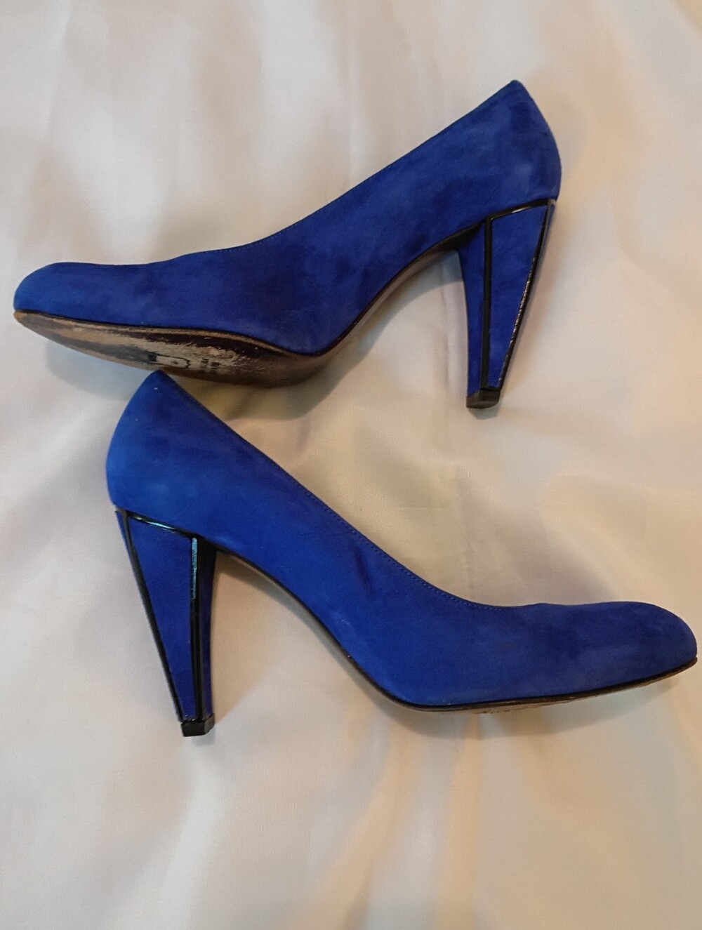 Blue Suede High Heel Pumps - Women's Classic Court Shoe